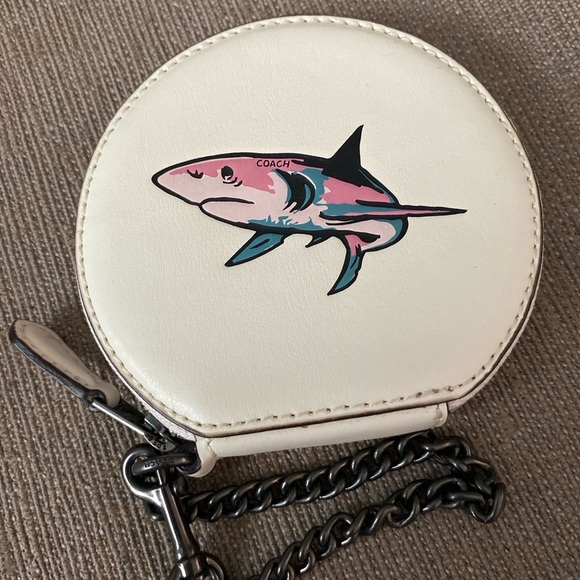 Coach Handbags - Coach 1941 Shark Coin Purse White with Chain